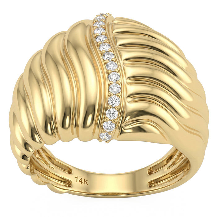 SPECIAL! .13ct G SI 14kt Yellow Gold Diamond Modern Band Ring Size 6.5