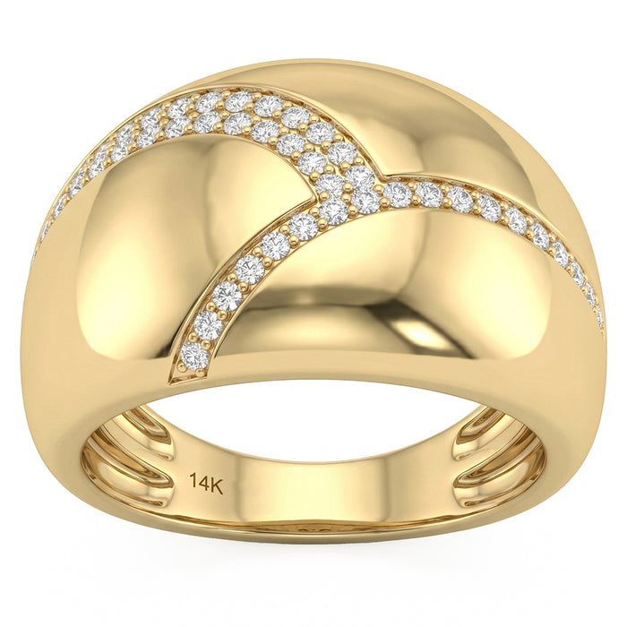 SPECIAL! .27ct G SI 14kt Yellow Gold Diamond Modern Band Ring Size 6.5