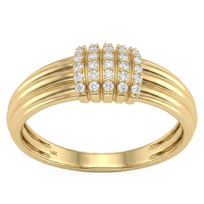 SPECIAL! .13ct G SI 14kt Yellow Gold Diamond Modern Band Ring Size 6.5