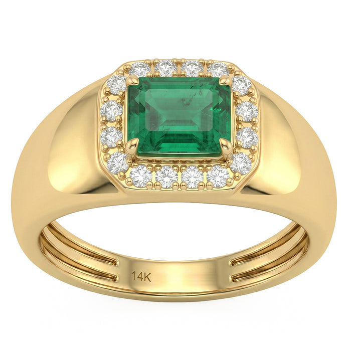 SPECIAL! .67ct G SI 14kt Yellow Gold Diamond & Emerald Gemstone Ring Size 6.5