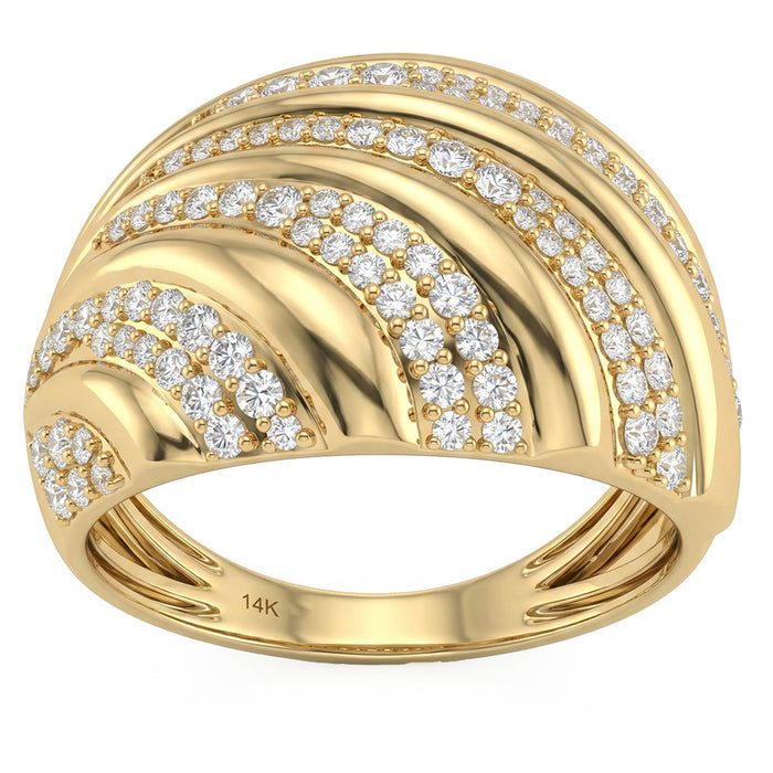 SPECIAL! .74ct G SI 14kt Yellow Gold Diamond Modern Band Ring Size 6.5