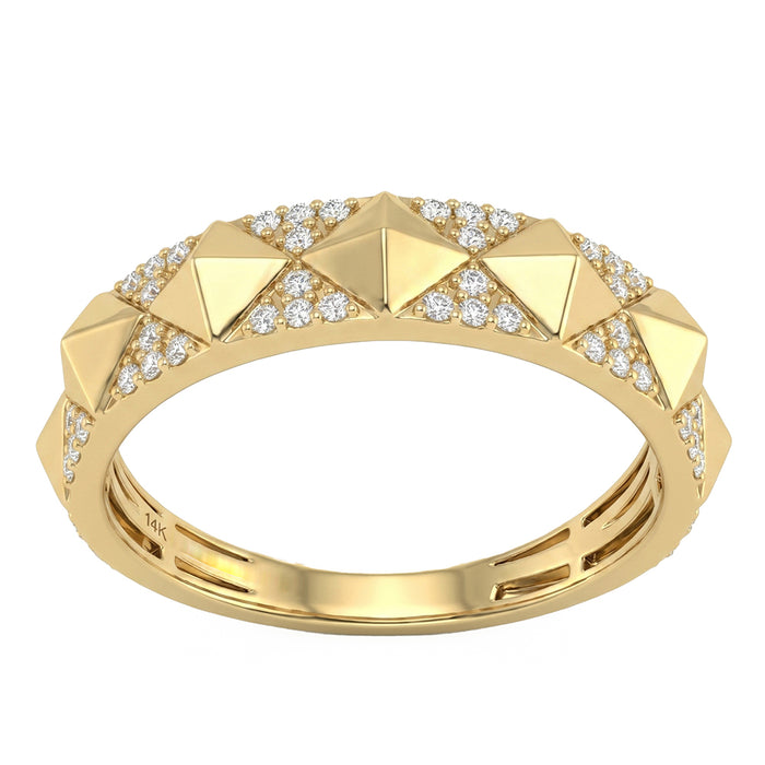 SPECIAL! .18ct G SI 14kt Yellow Gold Diamond Modern Band Ring Size 6.5