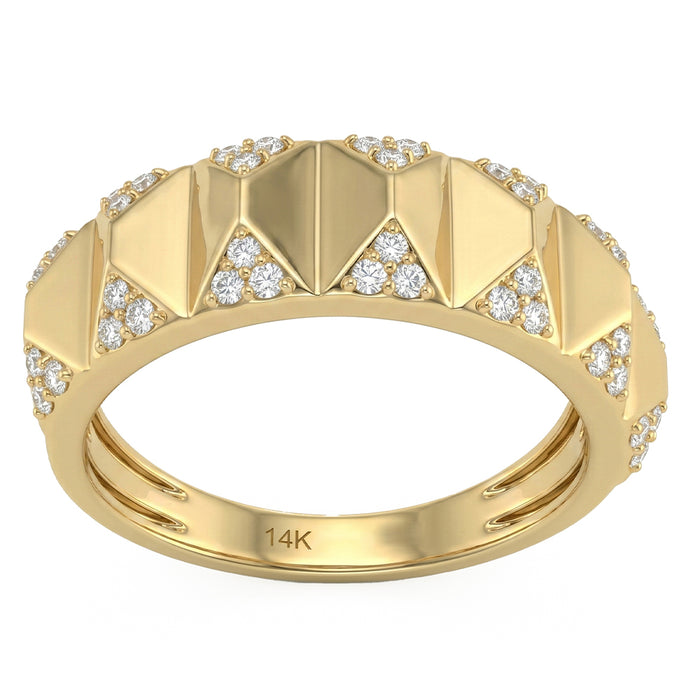 SPECIAL! .26ct G SI 14kt Yellow Gold Diamond Modern Band Ring Size 6.5