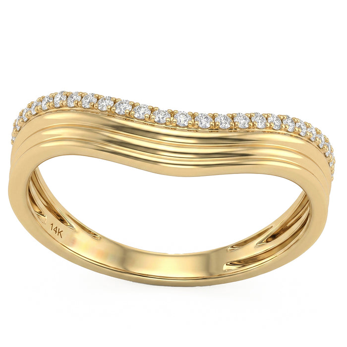SPECIAL! .16ct G SI 14kt Yellow Gold Diamond Modern Band Ring Size 6.5