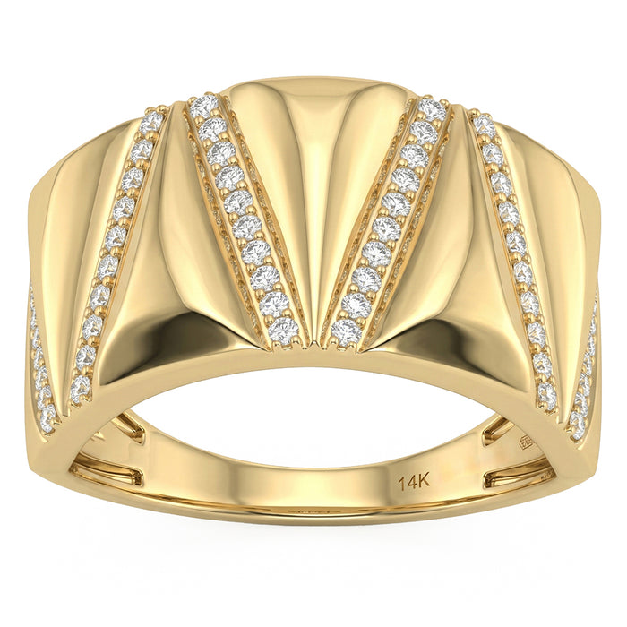 SPECIAL! .37ct G SI 14kt Yellow Gold Diamond Modern Band Ring Size 6.5