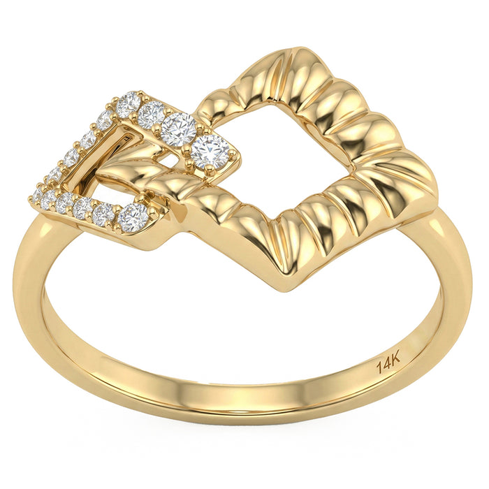 SPECIAL! .09ct G SI 14kt Yellow Gold Diamond Modern Ring Size 6.5