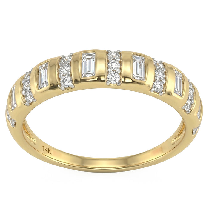 SPECIAL! .24ct G SI 14kt Yellow Gold Diamond Modern Band Ring Size 6.5