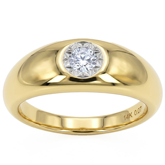 SPECIAL! .07ct G SI 14kt Yellow Gold Diamond Modern Band Ring Size 6.5