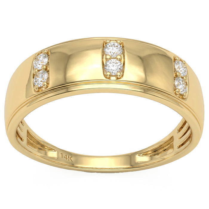 SPECIAL! .21ct G SI 14kt Yellow Gold Diamond Modern Band Ring Size 6.5