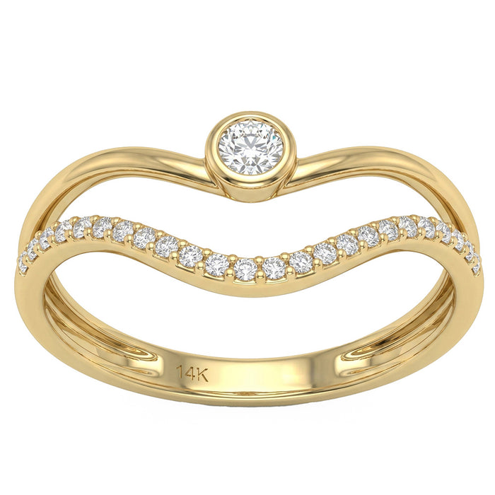 SPECIAL! .19ct G SI 14kt Yellow Gold Diamond Open Guard Ring Size 6.5