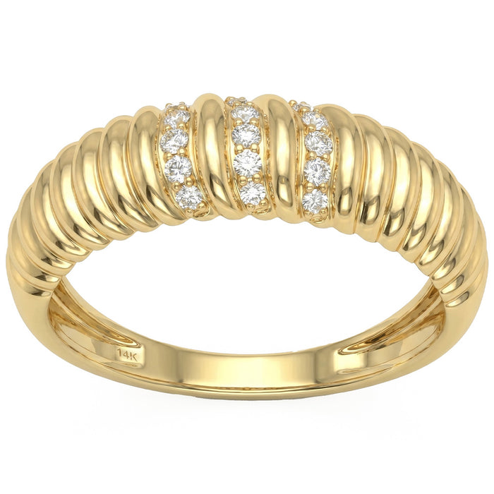 SPECIAL! .11ct G SI 14kt Yellow Gold Diamond Modern Band Ring Size 4