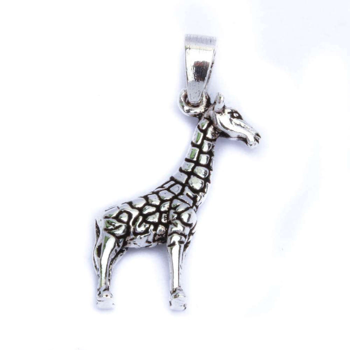 CLOSEOUT!Solid Giraffe .925 Sterling Silver Pendant 1.25" long