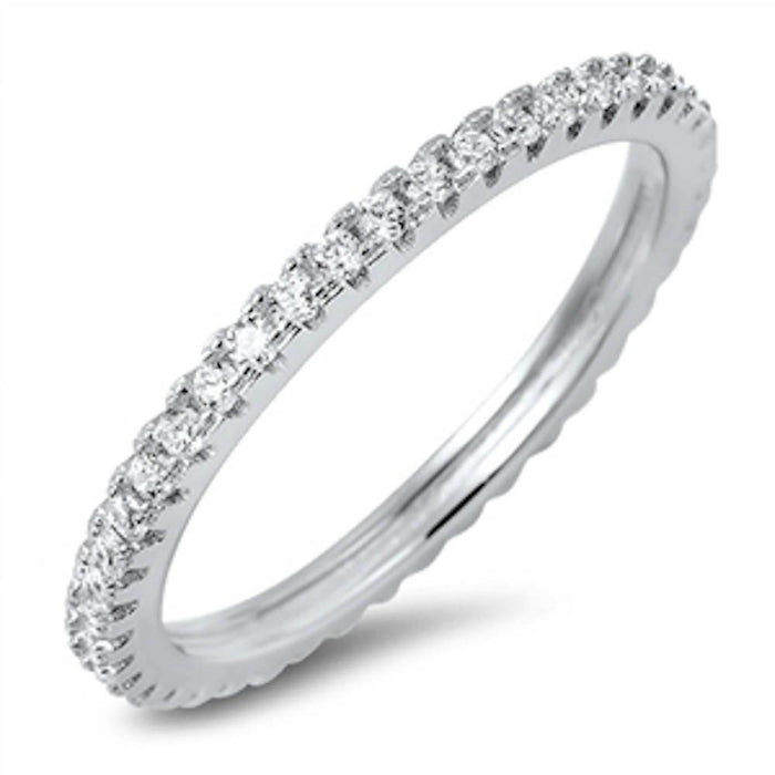 CLOSEOUT! Eternity Band Cubic Zirconia .925 Sterling Silver Ring