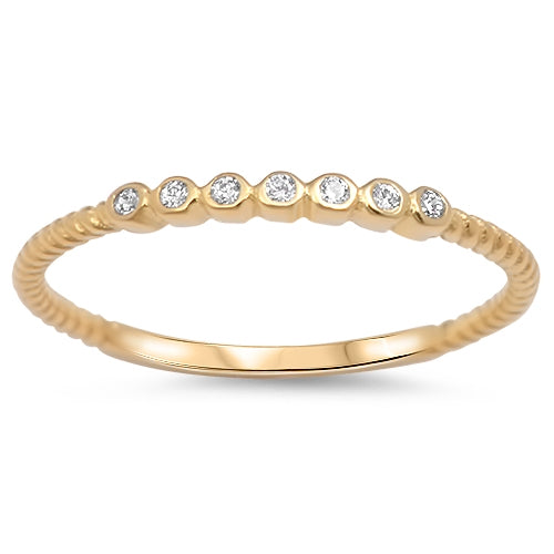 CLOSEOUT! Yellow Gold Plated Cubic Zirconia .925 Sterling Silver Ring
