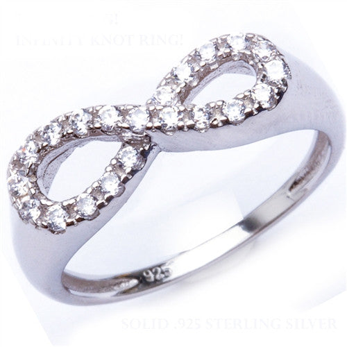 CLOSEOUT!Infinity Love Knot with Cubic Zirconia Accents .925 Sterling Silver