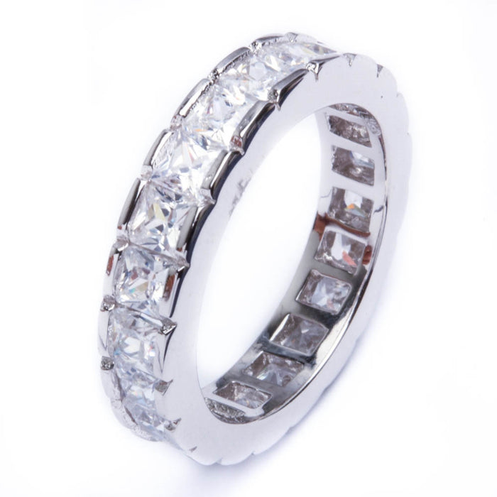 CLOSEOUT!2Ct Princess Cut Cz Band .925 Sterling Silver Ring