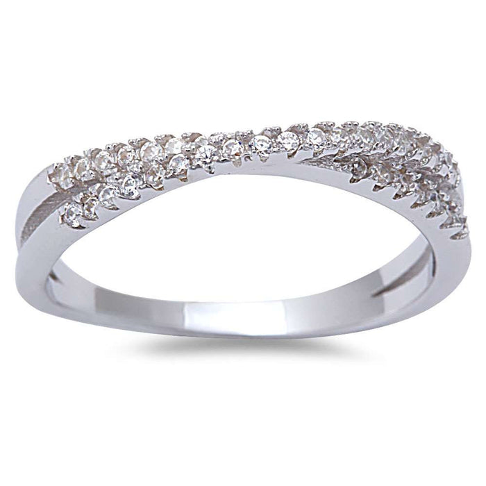 CLOSEOUT! New Style Cubic Zirconia Infinity .925 Sterling Silver Ring