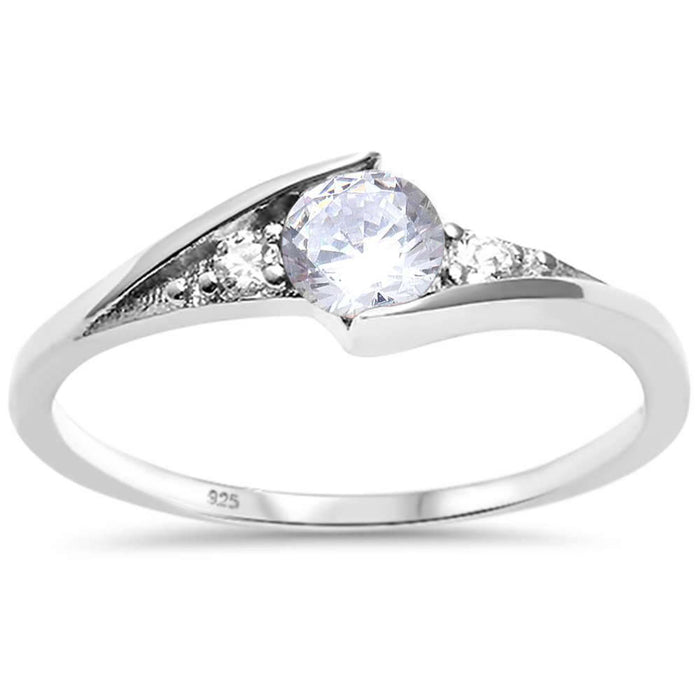 CLOSEOUT! New Round Solitaire Cz Fashion .925 Sterling Silver Ring