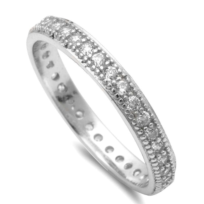 CLOSEOUT! Cubic Zirconia Eternity Band .925 Sterling Silver Ring