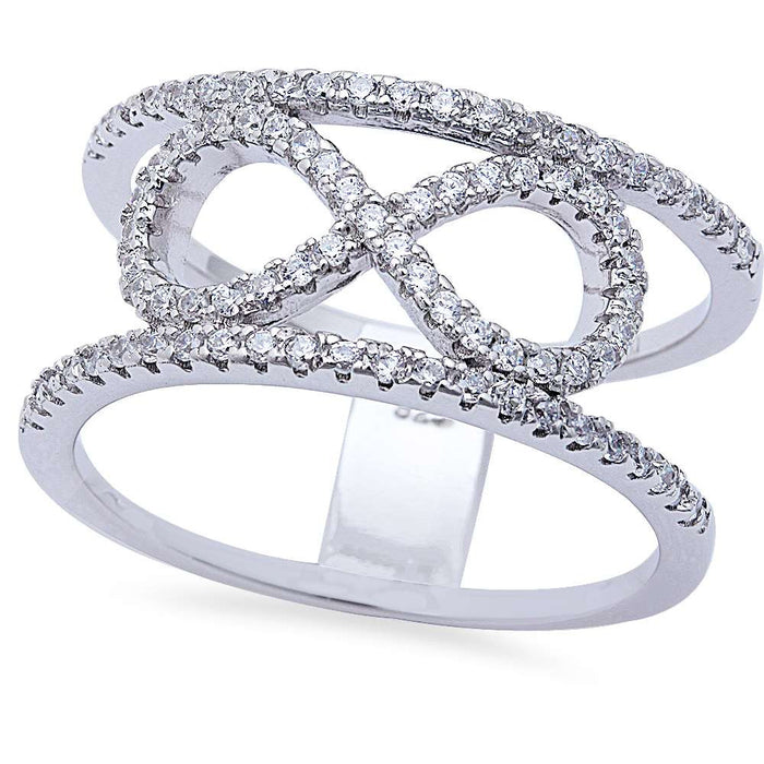 CLOSEOUT! Cz Infinity Band .925 Sterling Silver Ring Sizes 5