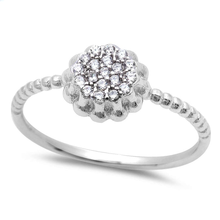 CLOSEOUT!New Gift Micro Pave Cz .925 Sterling Silver Ring