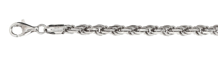 100-5MM Rope Chain .925 Solid Sterling Silver Sizes 7-30" NEW