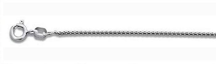 019-1MM Rhodium Plated Round Box Chain .925 Solid Sterling Silver Sizes 16-20" NEW