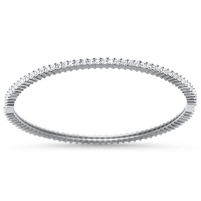 CLOSEOUT! 2MM Princess Cut Cubic Zirconia .925 Sterling Silver Bracelet
