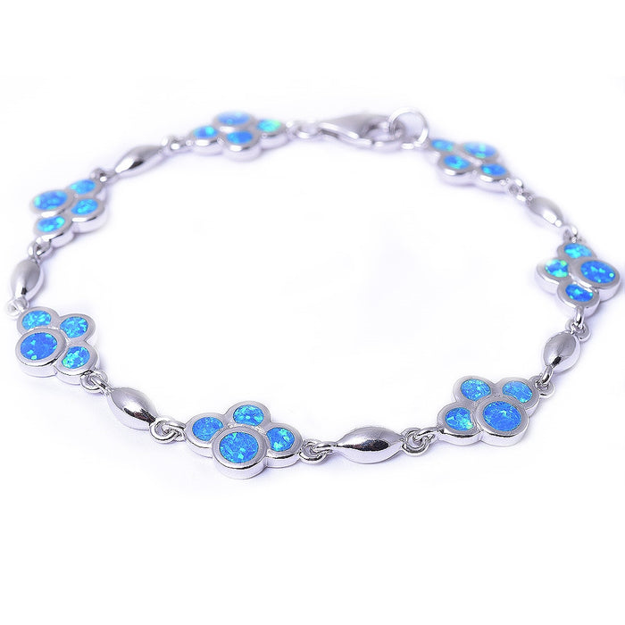CLOSEOUT! Blue Opal Paws.925 Sterling Silver Bracelet