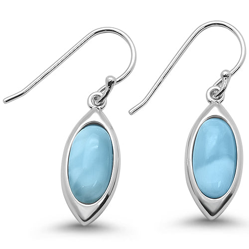 Natural & Cz Marquise Dangle .925 Sterling Silver Earrings