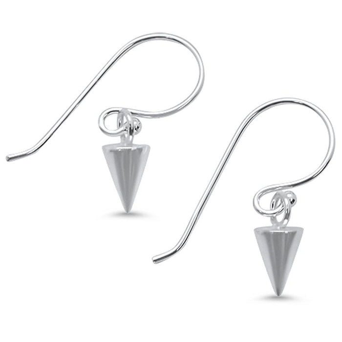 CLOSEOUT! Plain Spike Dangling .925 Sterling Silver Earrings