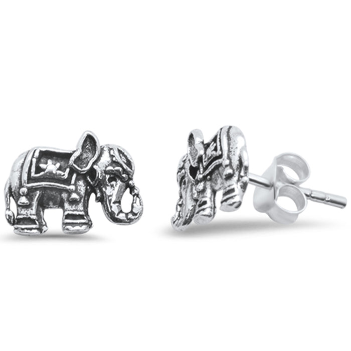 CLOSEOUT! Plain Elephant Stud .925 Sterling Silver Earrings