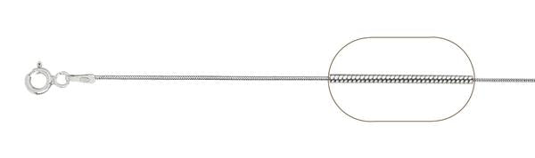 010-.8MM Snake Rhodium Chain .925 Solid Sterling Silver Sizes 16-22" NEW