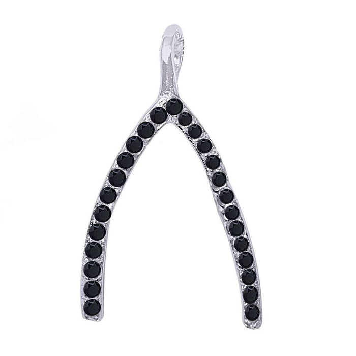 CLOSEOUT! New Design Black Cubic Zirconia Fashion .925 Sterling Silver Pendant