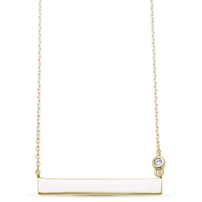 CLOSEOUT! Yellow Gold Plated Nametag Accent Bar
