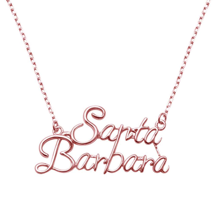 CLOSEOUT! Rose Gold Plated Santa Barbara .925 Sterling Silver Necklace 14" Ext 1.75"