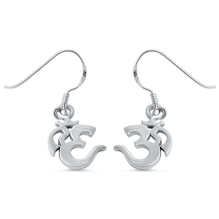 CLOSEOUT!Om Symbol .925 Sterling Silver Earring