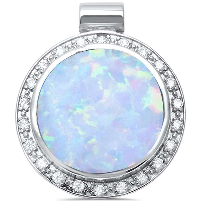 CLOSEOUT!White Opal Cz Slide .925 Sterling Silver Pendant
