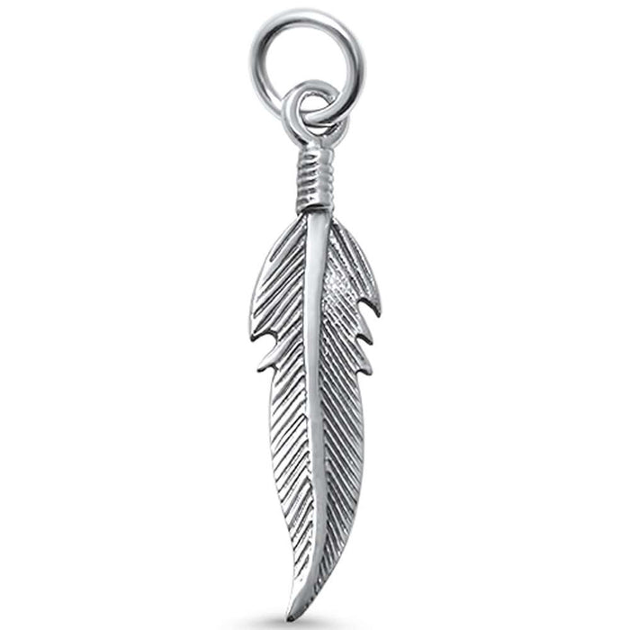 CLOSEOUT! Plain Feather Design .925 Sterling Silver Pendant