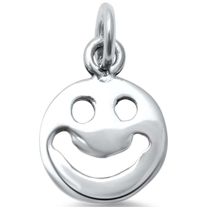 CLOSEOUT! Plain Smiley Face .925 Sterling Silver Charm Pendant