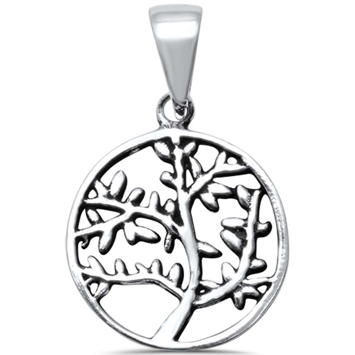 CLOSEOUT! Plain Tree of Life Family Tree .925 Sterling Silver Charm Pendant