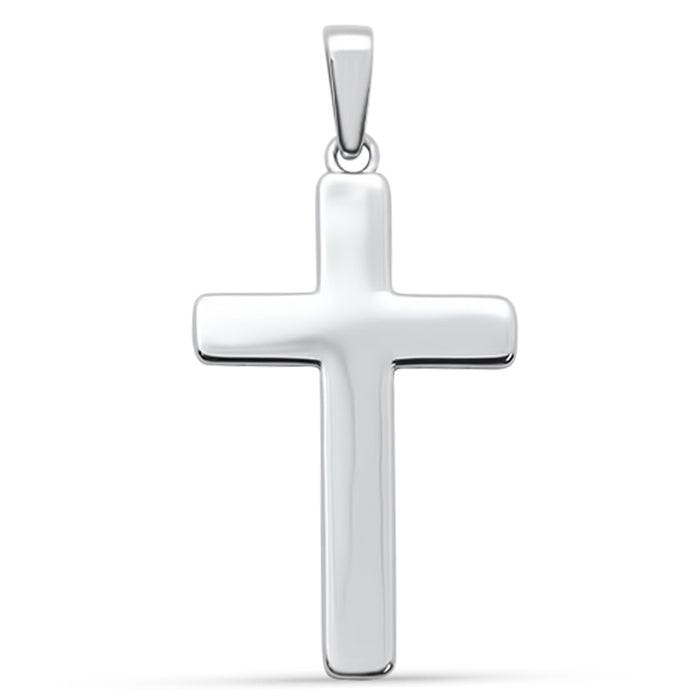 CLOSEOUT! Plain Solid Cross .925 Sterling Silver Pendant