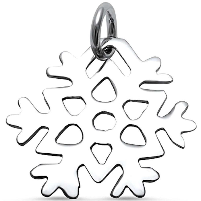 CLOSEOUT! Plain Snowflakes .925 Sterling Silver Pendant