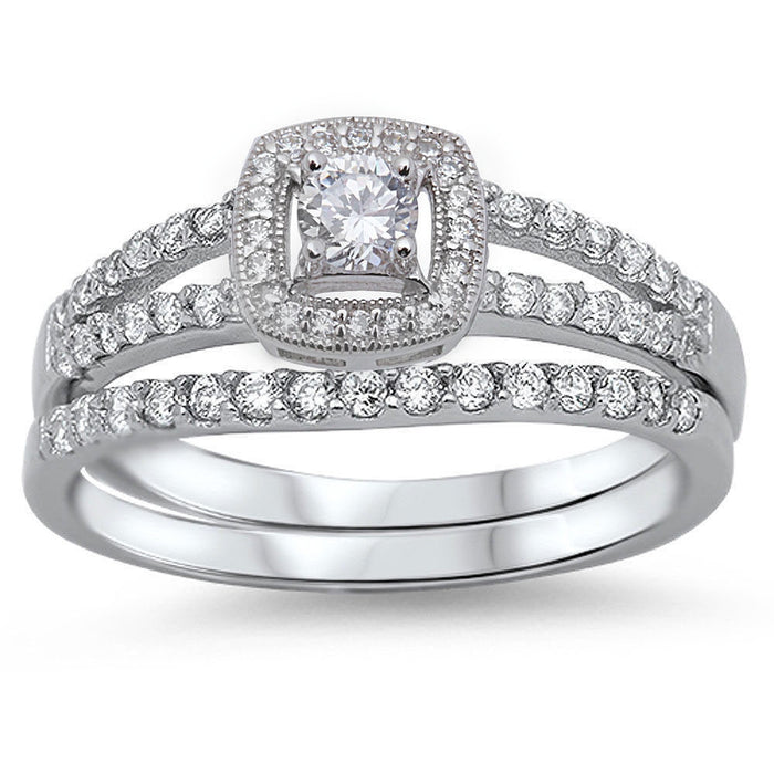 CLOSEOUT!.75CT Round Solitaire Cz Set .925 Sterling Silver Ring