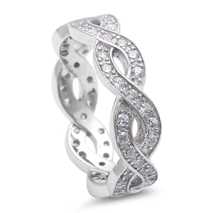 CLOSEOUT! Beautiful Cz Infinity Design .925 Sterling Silver Ring