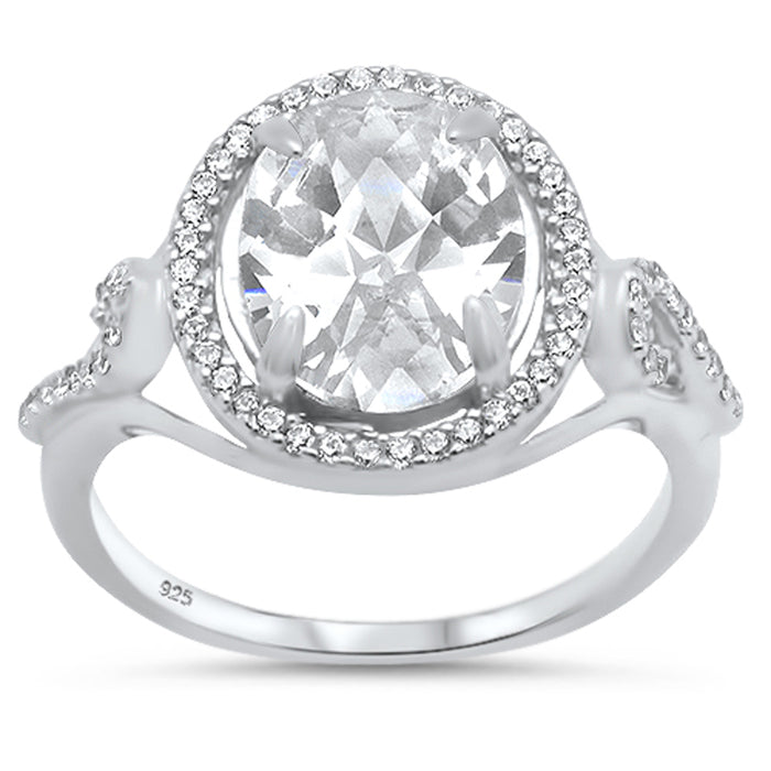 CLOSEOUT!Oval Cut Cubic Zirconia .925 Sterling Silver Ring