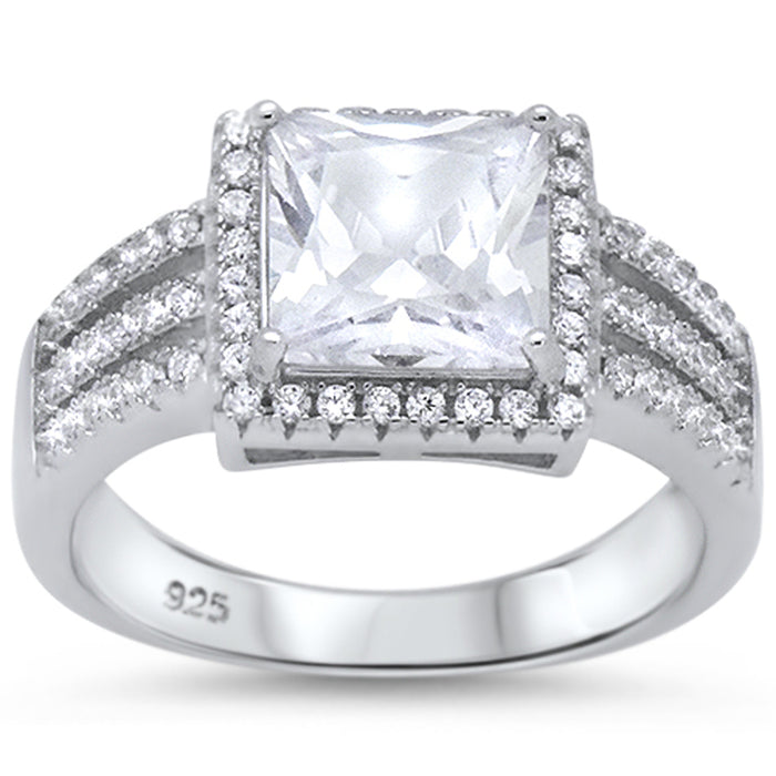 CLOSEOUT! Princess Cut Cubic Zirconia Engagement .925 Sterling Silver Ring