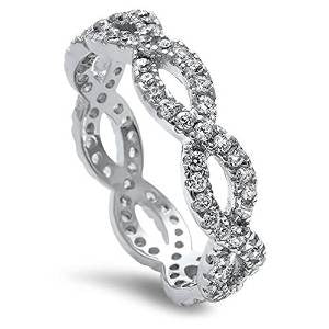 CLOSEOUT!Beautiful Cz Infinity .925 Sterling Silver Ring
