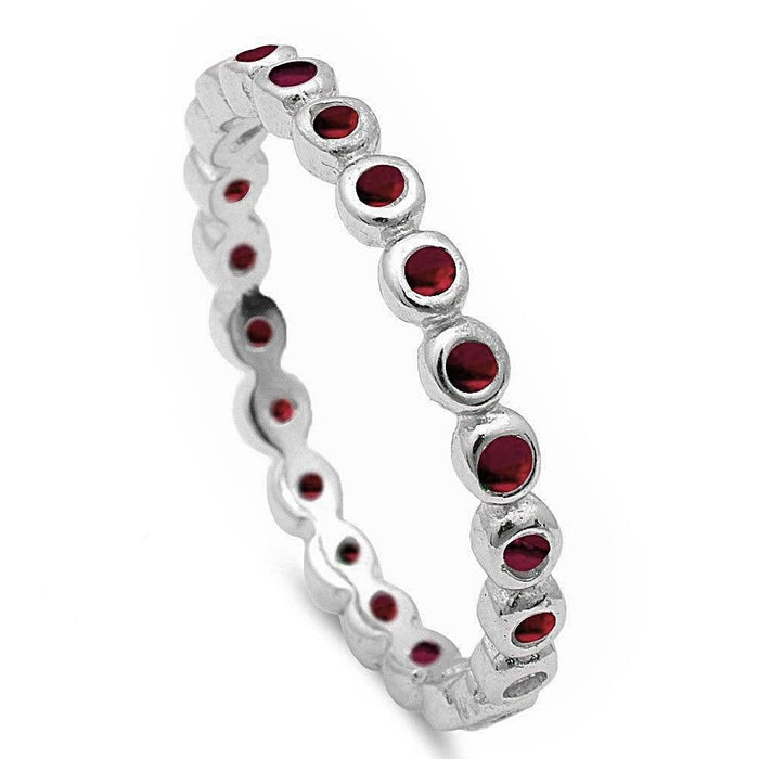 CLOSEOUT!Ruby Eternity Band .925 Sterling Silver Ring