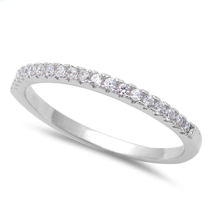 CLOSEOUT! Micro Pave Cz Band .925 Sterling Silver Ring